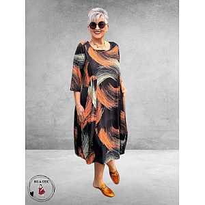 DYB Ballonjurk Graphic Print Zwart-Oranje